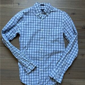 J. Crew Blue and White Casual Button Down Shirt